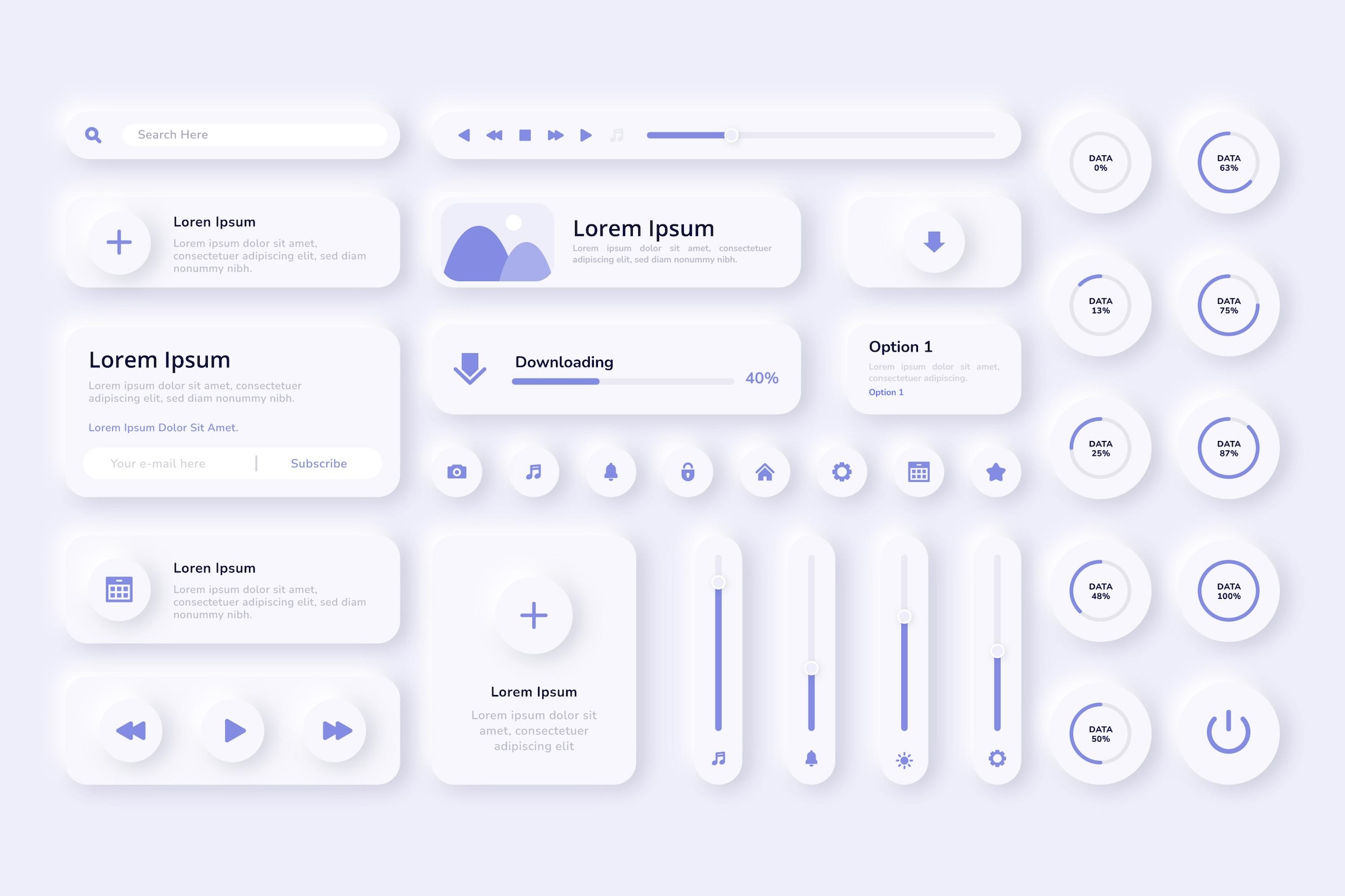 esempi di elementi di interfaccia utente o UI
